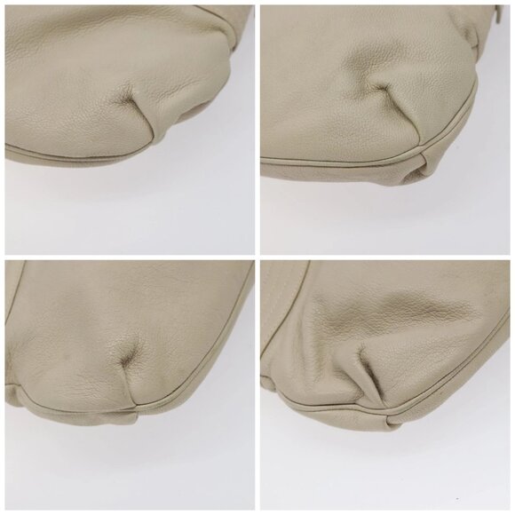 Salvatore Ferragamo Gancini Shoulder Bag Leather White Silver Auth - Picture 16 of 16